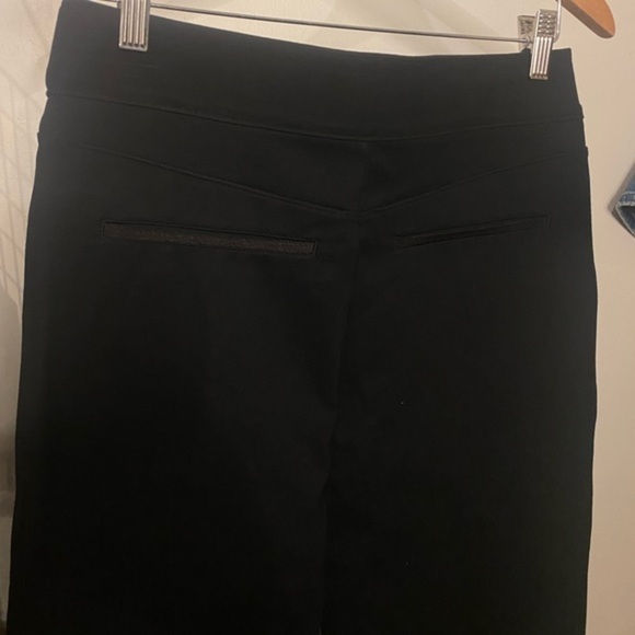 Spanx The Perfect Pants Hi Rise Flare Black Stretch Knit Pull On Career - Picture 6 of 8